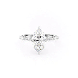 The Lucia Set With A 2 Carat Marquise 14K White Gold Lab Diamond