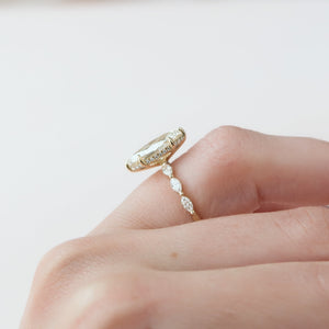 The Lucia Set With A 1 Carat Marquise 18K Yellow Gold Lab Diamond