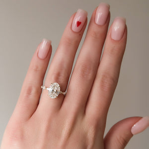 The Lucia Set Marquise  With A 3 Carat Oval 18K Yellow Gold Moissanite