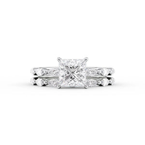 The Lucia Set With A 1 Carat Princess 18K White Gold Lab Diamond