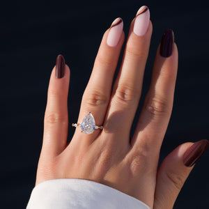 The Lucia Set With A 1 Carat Pear 14K Rose Gold Lab Diamond