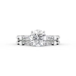The Lucia Set With A 1.5 Carat Round 14K White Gold Lab Diamond