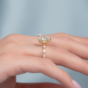 The Lucia Set With A 2 Carat Round 18K Yellow Gold Lab Diamond