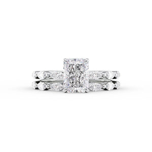 The Lucia Set With A 1 Carat Radiant 14K White Gold Lab Diamond