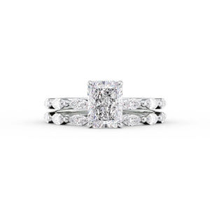 The Lucia Set With A 1 Carat Radiant 14K White Gold Lab Diamond