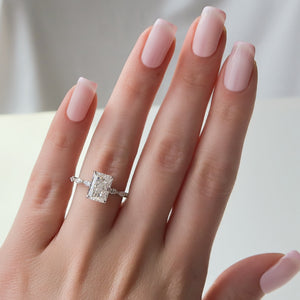 The Lucia Set With A 1 Carat Radiant 14K White Gold Lab Diamond