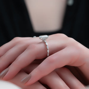The Lucia Set With A 3 Carat Radiant 18K White Gold Lab Diamond