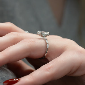 The Lucia Set With A 1 Carat Radiant 14K White Gold Lab Diamond