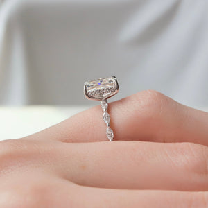 The Lucia Set With A 1 Carat Radiant 14K White Gold Lab Diamond