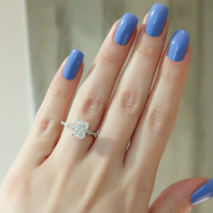 The Lucia Set With A 1 Carat Radiant 14K White Gold Lab Diamond