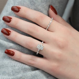 The Lucia Set With A 1 Carat Radiant 14K White Gold Lab Diamond