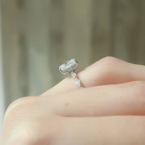The Lucia Set With A 1 Carat Radiant 14K White Gold Lab Diamond