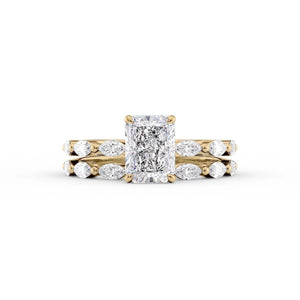 The Lucia Set With A 1 Carat Radiant 18K Yellow Gold Lab Diamond