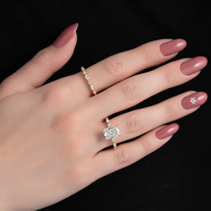The Lucia Set With A 1 Carat Radiant 18K Yellow Gold Lab Diamond