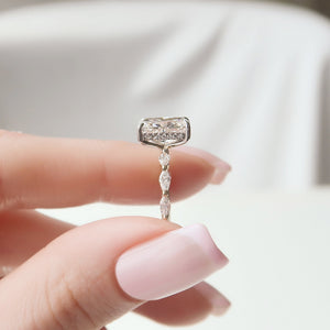 The Lucia Set With A 1 Carat Radiant 18K Yellow Gold Lab Diamond