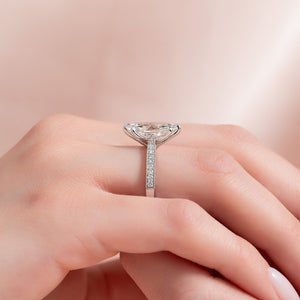 The Catherine Set  With A 3 Carat Marquise 18K White Gold Moissanite