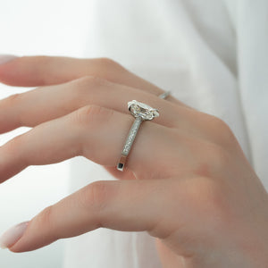 The Catherine Set  With A 3 Carat Oval 14K White Gold Moissanite