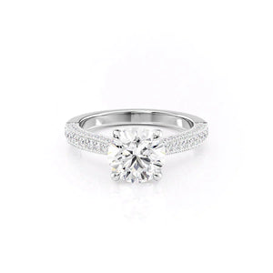 The Catherine Set With A 1.5 Carat Round 14K White Gold Lab Diamond