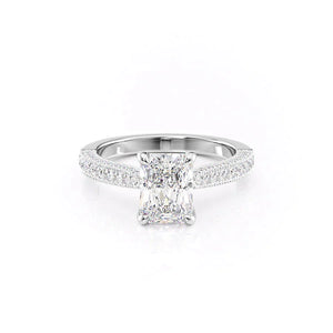 The Catherine Set With A 1 Carat Radiant 14K White Gold Lab Diamond