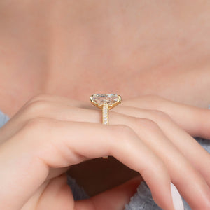 The Catherine Set With A 1 Carat Radiant 18K Yellow Gold Lab Diamond