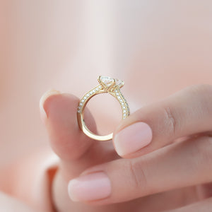 The Catherine Set With A 1 Carat Radiant 18K Yellow Gold Lab Diamond