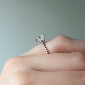 The Claire Set  With A 3 Carat Cushion 14K White Gold Moissanite