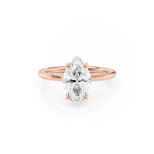 The Claire Set  With A 1 Carat Marquise 14K Rose Gold Moissanite