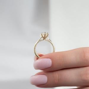 The Claire Set  With A 3 Carat Marquise 18K Yellow Gold Moissanite
