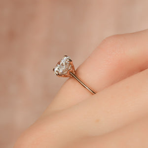 The Claire Set  With A 1 Carat Round 14K Rose Gold Moissanite
