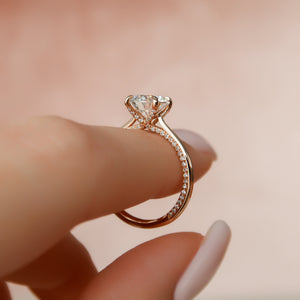 The Claire Set  With A 1 Carat Round 14K Rose Gold Moissanite
