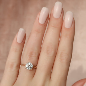The Claire Set  With A 1 Carat Round 14K Rose Gold Moissanite