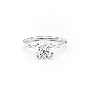 The Claire Set  With A 1 Carat Round 14K White Gold Moissanite