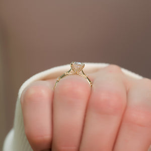 The Serena Set  With A 3 Carat Oval 18K Yellow Gold Moissanite