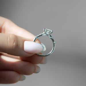 The Serena Set  With A 3 Carat Princess 14K White Gold Moissanite