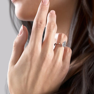 The Serena Set  With A 4 Carat Pear 14K Rose Gold Moissanite