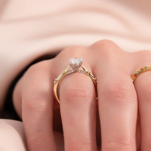 The Serena Set With A 1 Carat Pear 18K Yellow Gold Lab Diamond