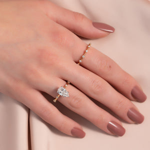 The Serena Set With A 1 Carat Pear 18K Yellow Gold Lab Diamond
