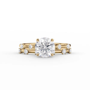 The Serena Set With A 1 Carat Round 18K Yellow Gold Lab Diamond