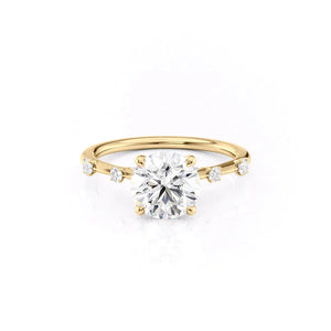 The Serena Set With A 1 Carat Round 18K Yellow Gold Lab Diamond
