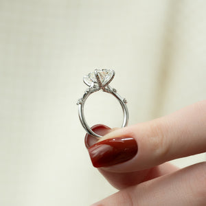 The Serena Set With A 1 Carat Radiant 18K White Gold Lab Diamond