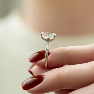 The Serena Set With A 1 Carat Radiant 18K White Gold Lab Diamond