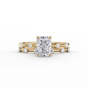 The Serena Set With A 1 Carat Radiant 18K Yellow Gold Lab Diamond
