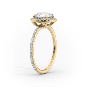 The Michelle Set  With A 1 Carat Oval 14K Yellow Gold Moissanite