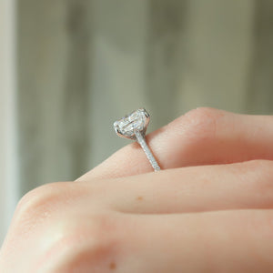 The Pave Claire Set With A 1.5 Carat E. Cushion 14K White Gold Lab Diamond