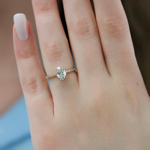The Claire Set  With A 2.5 Carat Oval 18K Yellow Gold Moissanite