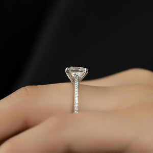The Pave Claire Set With A 3 Carat Princess 14K White Gold Lab Diamond