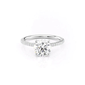 The Pave Claire Set  With A 4.5 Carat Princess 18K White Gold Moissanite