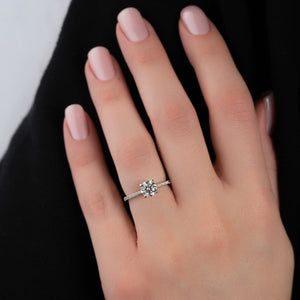The Pave Claire Set  With A 1.5 Carat Round 14K White Gold Moissanite