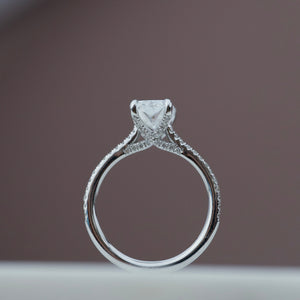 The Claire Set  With A 4.5 Carat Radiant 18K White Gold Moissanite