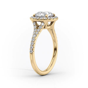 The Miley Set With A 1 Carat Oval 18K Yellow Gold Lab Diamond